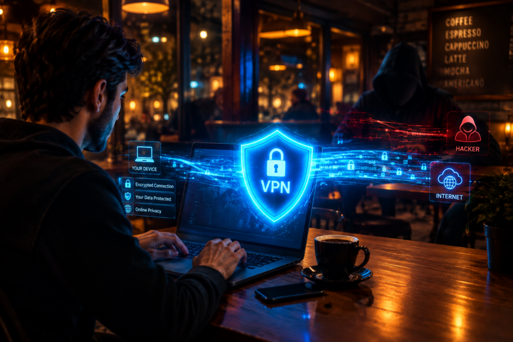VPN protection public Wi-Fi hacker prevention